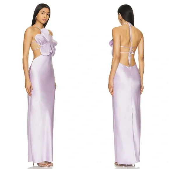 Lovers and Friends Lana Gown Maxi Dress in Lilac Size Small - Picture 3 of 12